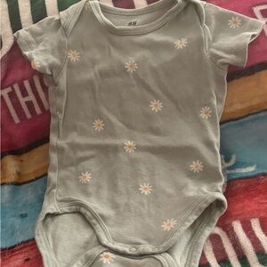 H&M Sage Green Floral Bodysuit